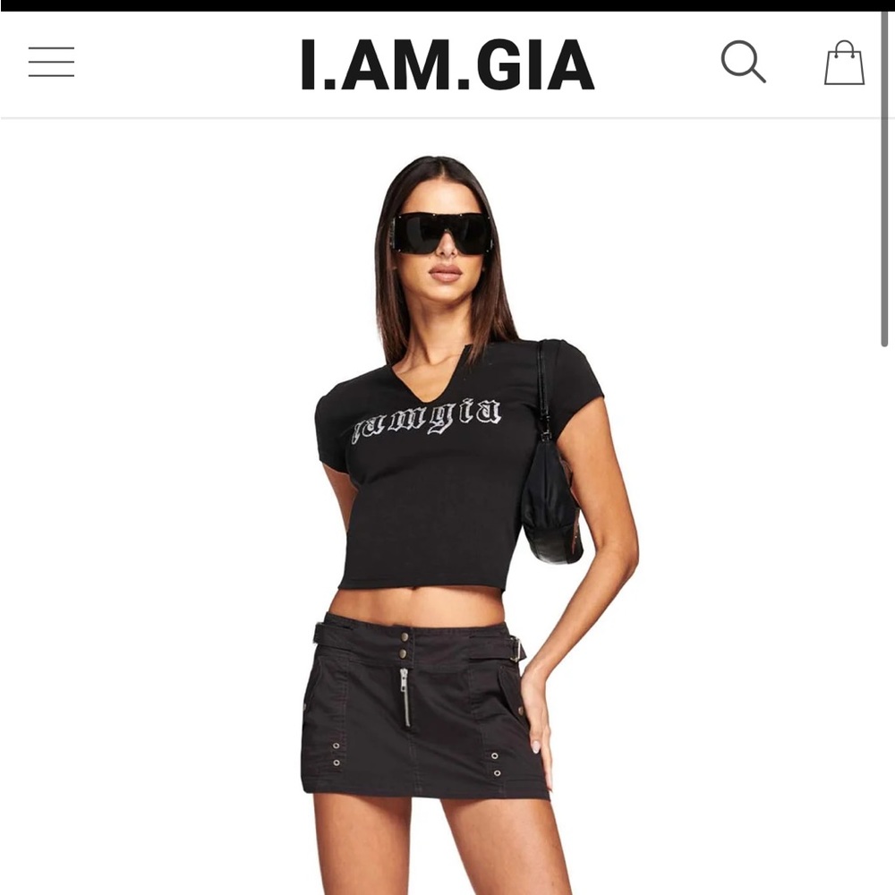 I AM GIA black jetta mini skirt NWT Size medium